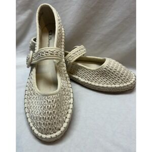 CL By Laundry Cream Macrame Woven Espadrilles Flats Size 10W Womens Y2K